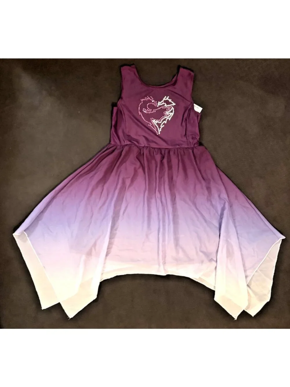 Disney Descendants 3 Mal Costume Hi-Low Dress Girls Purple Ombre Size 10-12